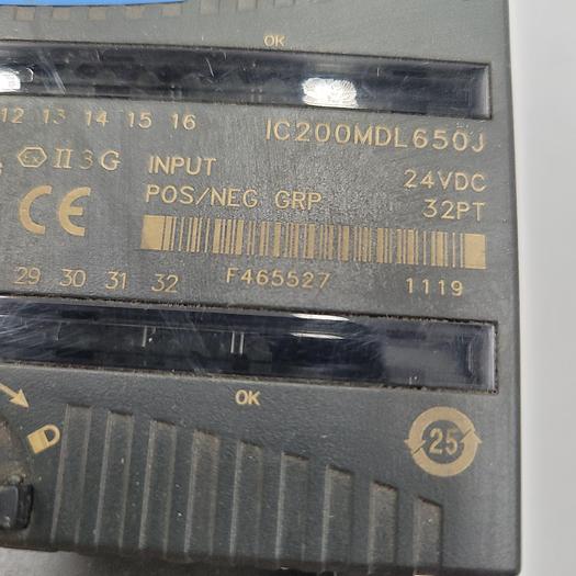 Used GE IC200MDL650J INPUT 24VDC POS/NEG GROUPED 32PT
