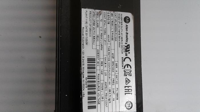 Used Allen-Bradley Kinetix VP Low Inertia Servo Motor VPL-B0633M-PJ12AA