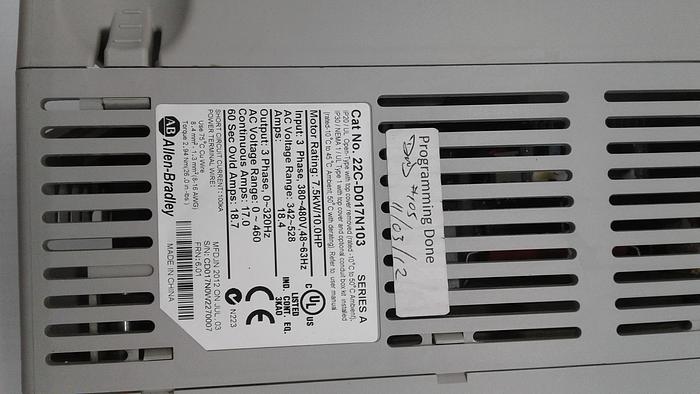 Used Allen-Bradley PowerFlex400 No. 22C-D017N103