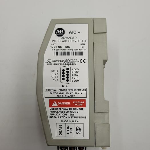 Used ALLEN BRADLEY ADVANCED INTERFACE CONVERTER 1761-NET-AIC SER B