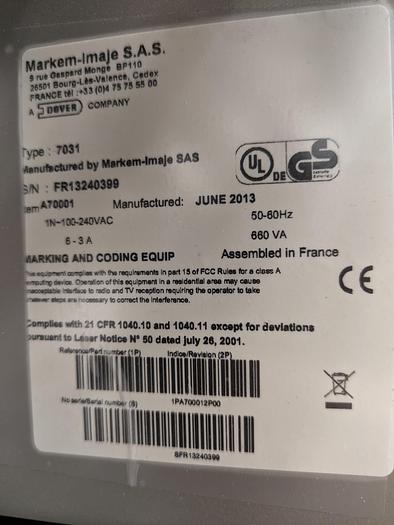 Used Markem 7031 laser printer controller