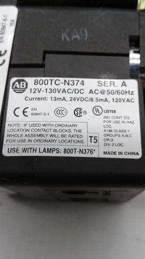 Used Allen-Bradley 800HC-FRXTQH2R3BX Button Control