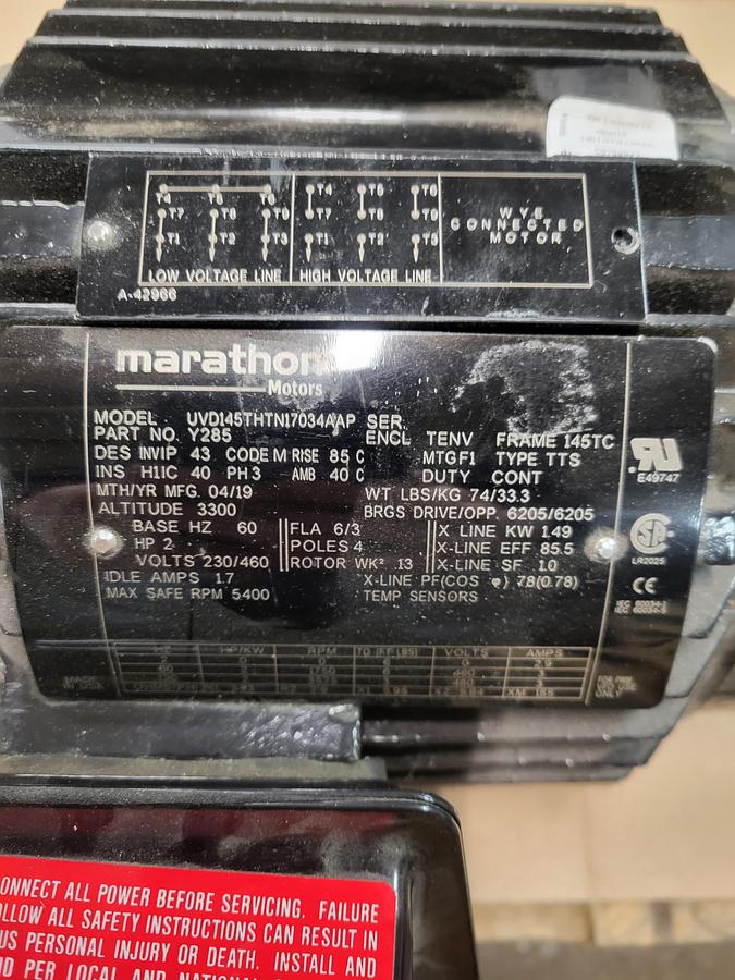 Used Marathon Motors UVD145THTN17034AAP Y285