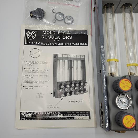 PLASTIC PROCESS EQUIPMENT FSML600M MOLD FLOW REGULATORS5 - 4 FLOW TUBES