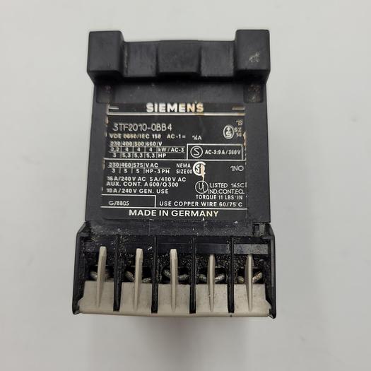 Used Siemens 3tf2010-0bb4 CONTACTOR MOTOR CONTROL 10E