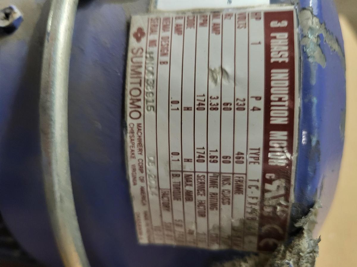 Used Sumitomo 3 Phase Induction Motor TC-FX14 B