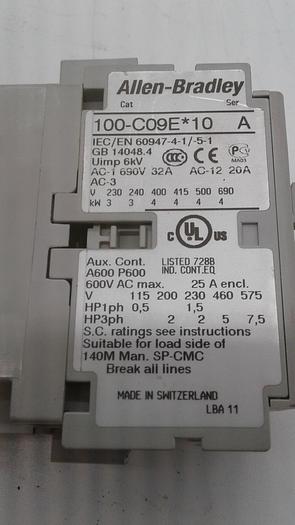 Used Allen-Bradley 100-C09E*10 A