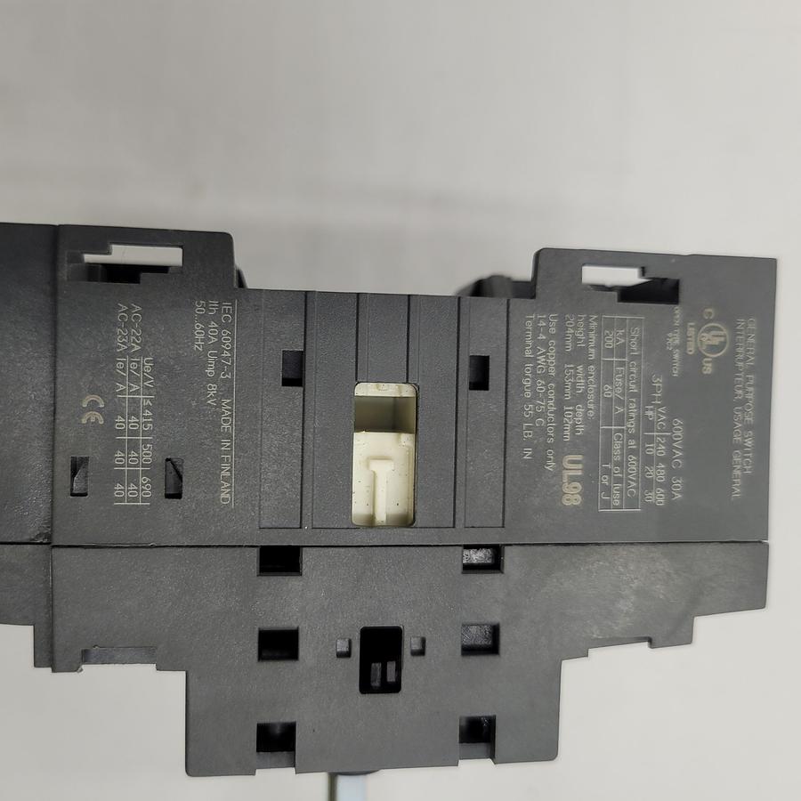 Used ABB General Purpose Switch OT30F3 600VAC 30A