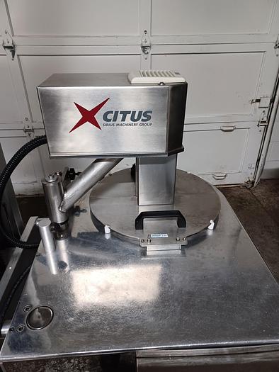 Used Citus jacketed mixing kettle and Alum-a-lift lifting cart