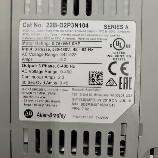 Used POWER FLEX 22B-D2P3N104