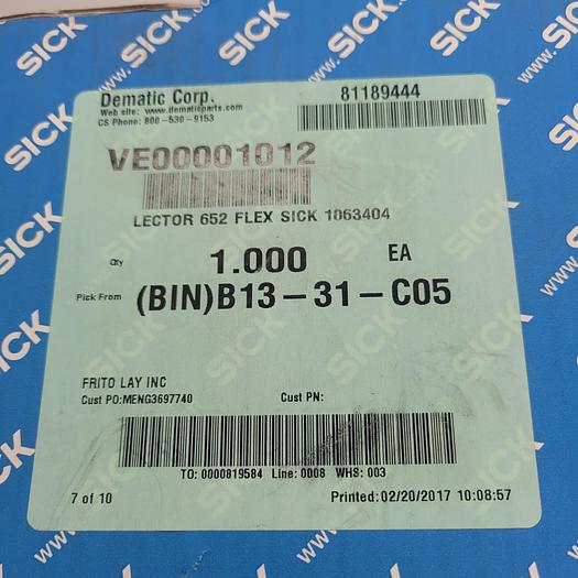 Used Dematic VE00001012 Lector 652 Flex Stick 1063404