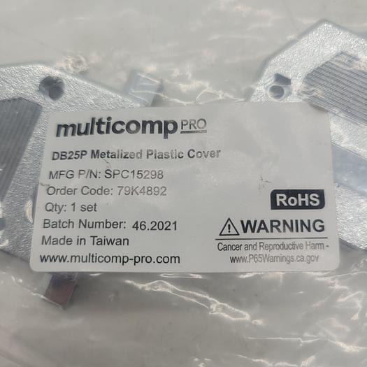 Used Multicomp DB25P Metalized Plastic Cover
