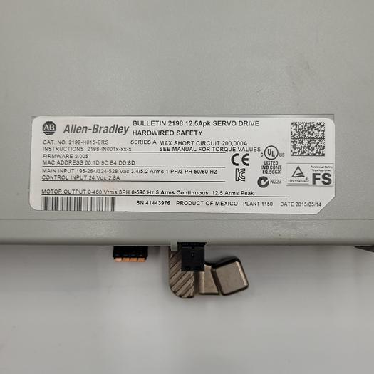 Used AB ALLEN BRADLEY KINETIX 5500 SERVO DRIVE CAT# 2198H015ERS