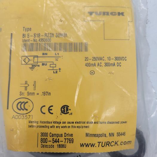 Turck BI 5-S18-RZ3X 50MM Cable