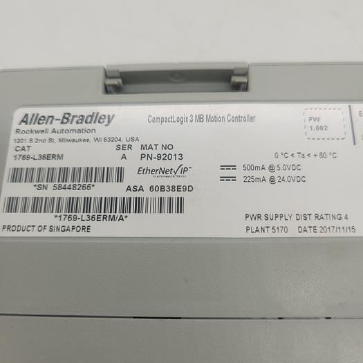 Used Allen-Bradley Compact Logix L36ERM 1769-L36ERM