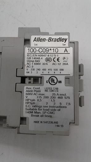 Used Allen-Bradley 100-C12*10 A C12