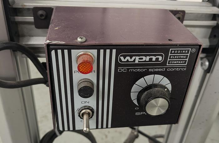 Used Dorner 8" wide x 48" long conveyor, variable speed drive. adjustable legs