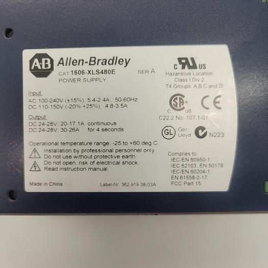 Used Allen-Bradley 1606-XLS480E Ser.A