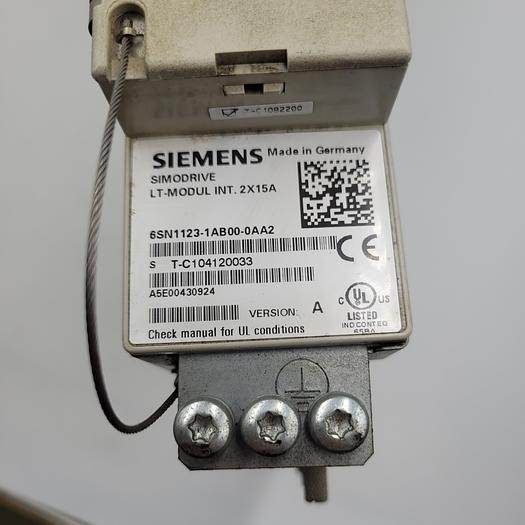 Used SIEMENS SIMODRIVE LT-MODUL INT.2x15A 6SN1123–1AB00-0AA2