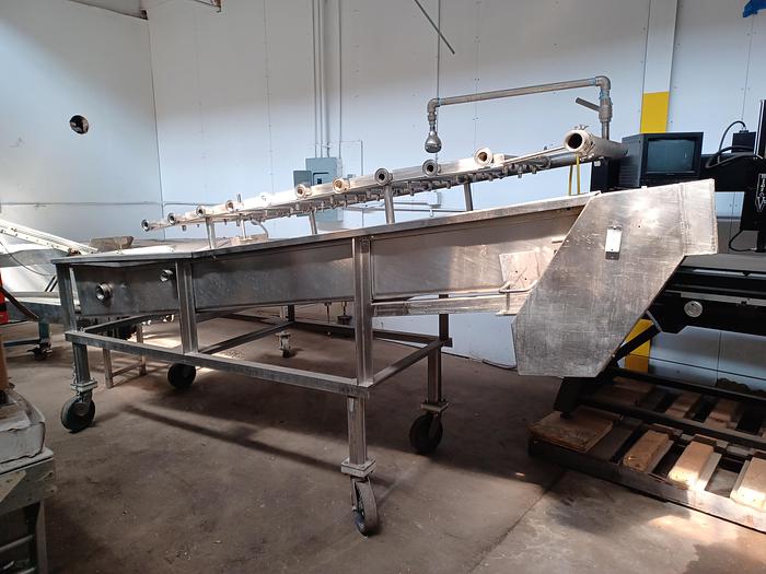 Used Stainless Steel cooling conveyor , wire belting  11 ' long 36" wide 