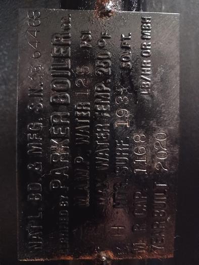 Used Parker Hot water boiler T1460 146000 BTU 2020