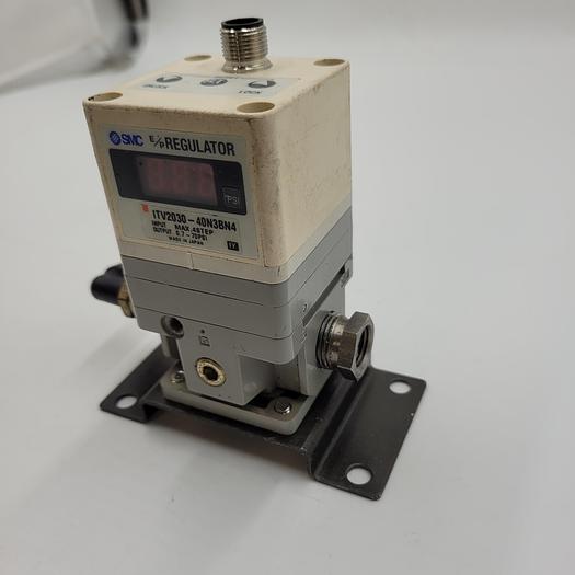 Used SMC ITV2030-40N3BN4 e/p regulator, pre-set ON BRACKET