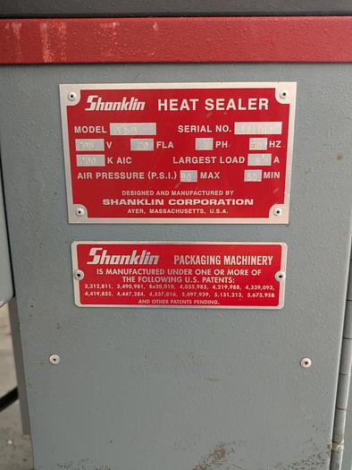 Used Shanklin L bar heat sealer