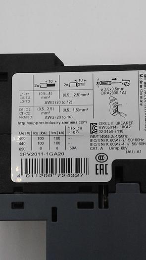 Used Siemens Sirius 3RV2011-1GA20