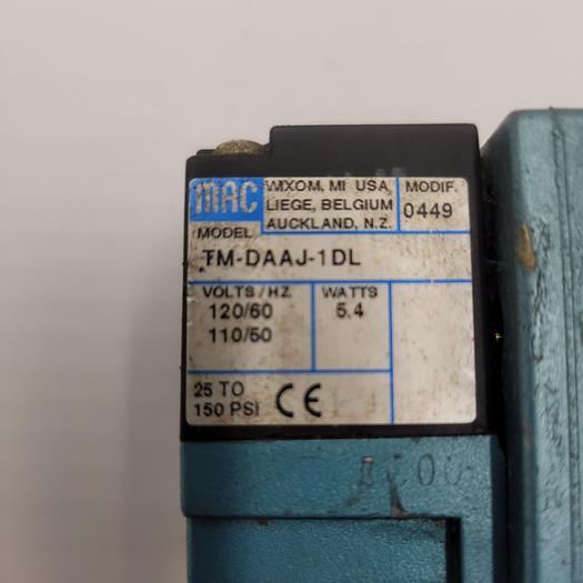 Used MAC VALVE 82A-AC-000-TM-DAAP-1DL & TM-DAAJ-1DL