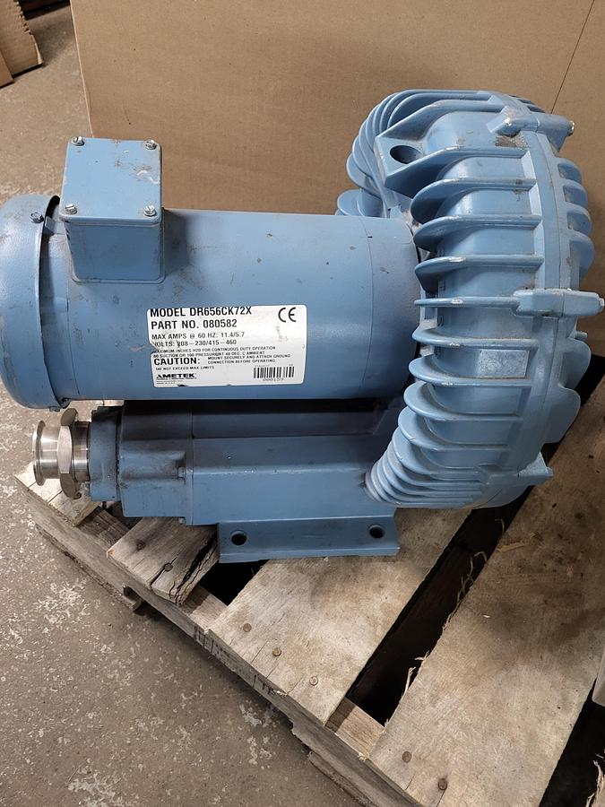 Used Ametek regenerative blower 3.5 HP TEFC 3 PH 230 / 460 V cat# 51895 RPM