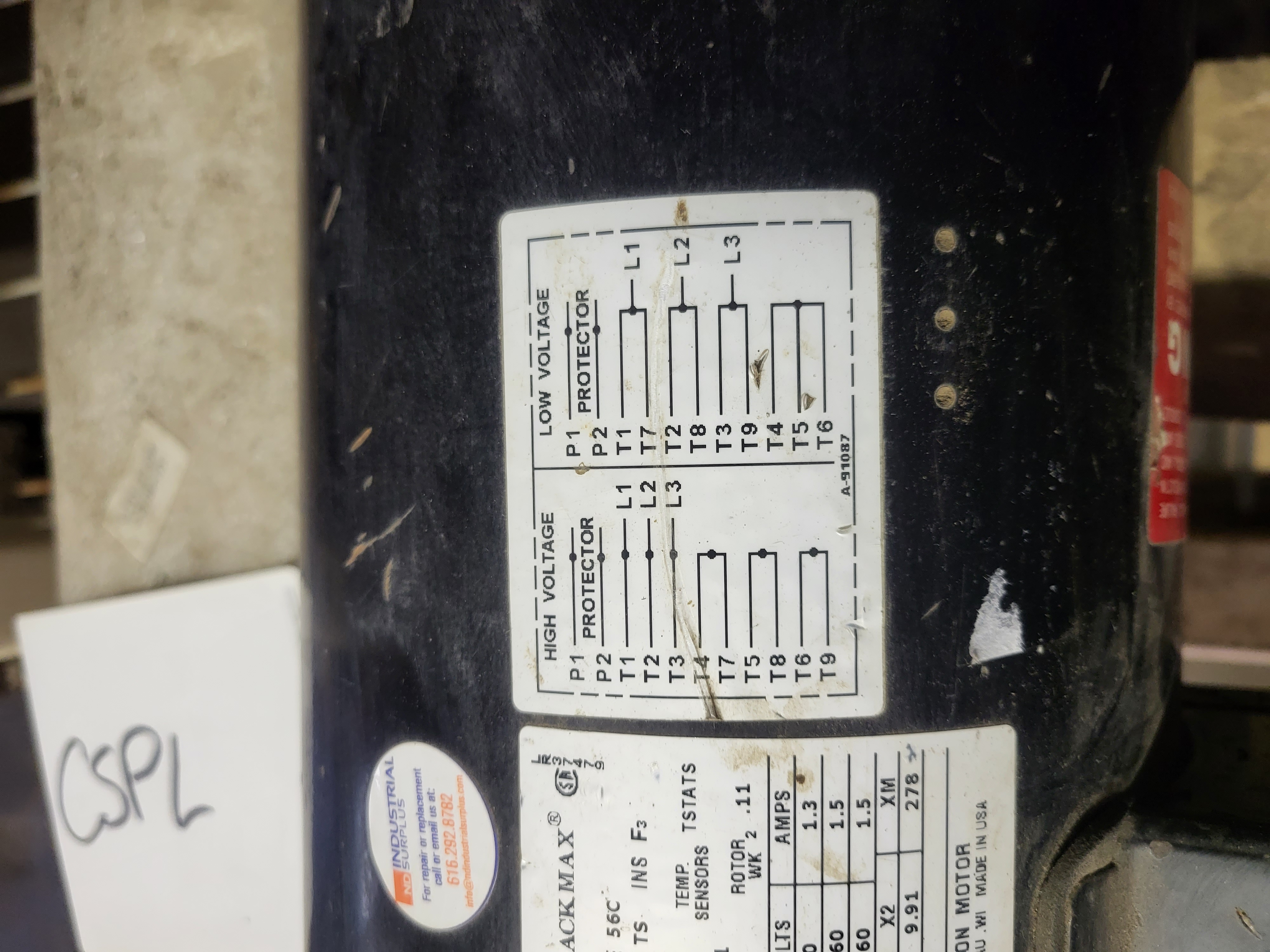 Used Marathon Electric BlackMax FVE 56H17T53020 P w/Gearbox