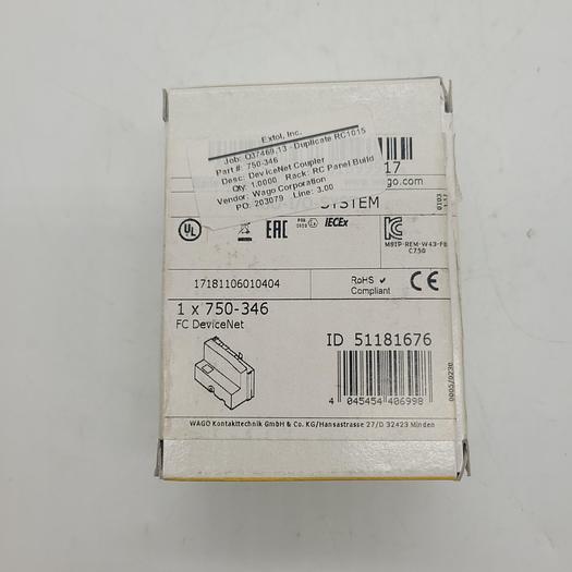 Wago 750-346 FC DeviceNet