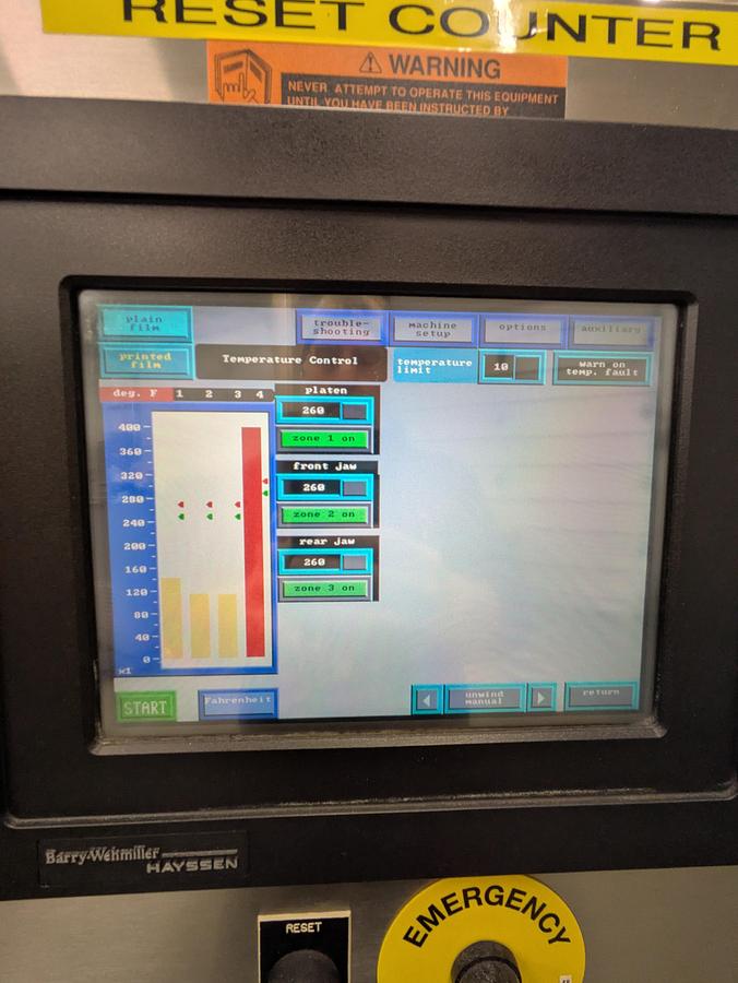 Used Hayssen 12-16HR form and fill bagger