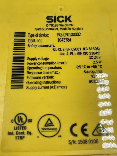 Used Sick FX3-CPU130002