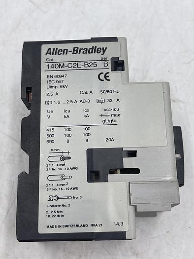 Used Allen-Bradley 140M-C2E-B25 Ser B 