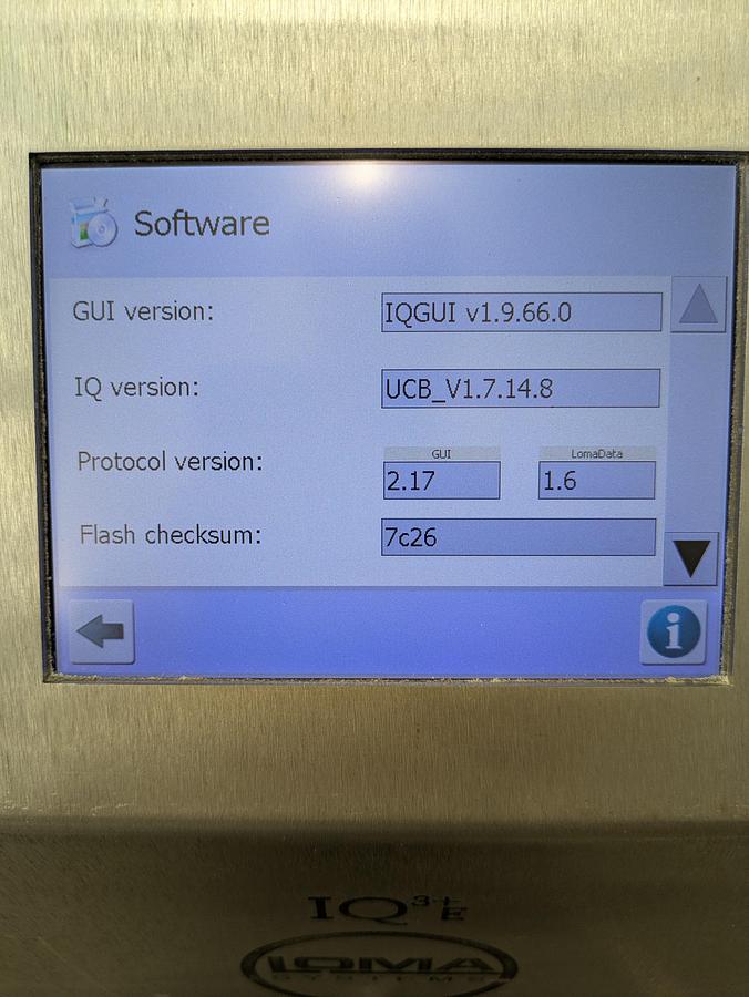 Used Loma IQ-3 e plus metal detector, stainless conveyor