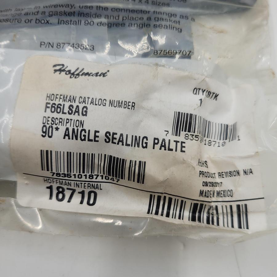 nVent HOFFMAN F66LSAG F10 90 deg Sealing Plate, 6 x 6 in, For Use With NEMA 12 Lay-In Wireway, Steel *NEW sealed package*