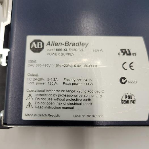 Used ALLEN BRADLEY 1606-XLE POWER SUPPLY 1606-XLE120E-2