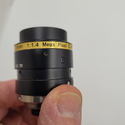 Used EVETAR 8MM LENS 1:1.4 MEGA PIXEL C-MOUNT 1/1.8