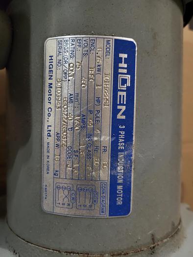 Used Higen 3 Phase Induction Motor I01H72RS1