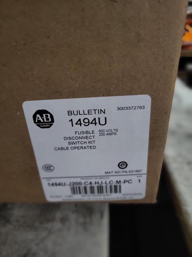 Allen-Bradley Fusible Disconnect 1494U-J200-C4-HJ-LC-M-PC Ser.1