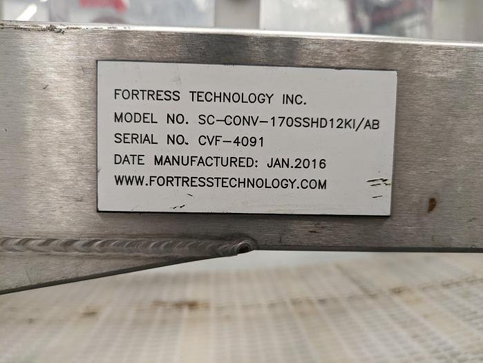 Used Fortress Stealth metal detector, Satinless steel conveyor ( food grade)