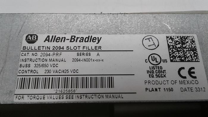Used Allen-Bradley Bulletin 2094 Slot Filler 2094-PRF