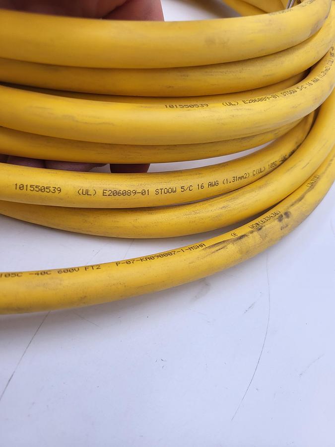24' 5 PIN cordset cable 90 degree end with twist lock 101550539 / E206089-01 / 16 AWG / STOOW 5/C