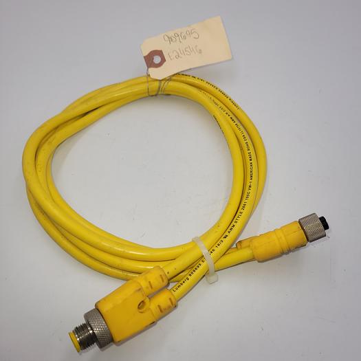 Used Lumberg Automation 909695 / E24546 ( ASB2-RKT4/3-695-1M ) dual end female / 1 Meter long w/ Splitter (4 prong male)