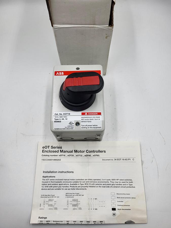 ABB ON/OFF SWITCH EOT16 E63822