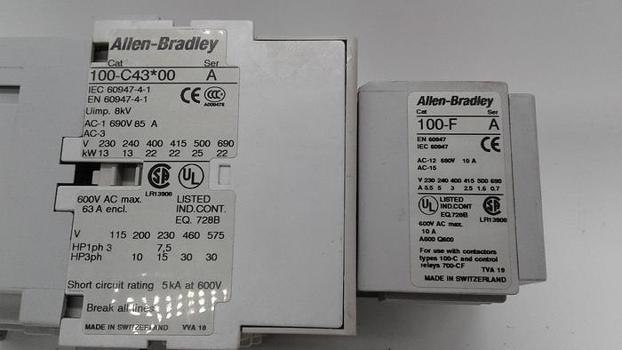 Used Allen-Bradley 100-C43*00 &100-F