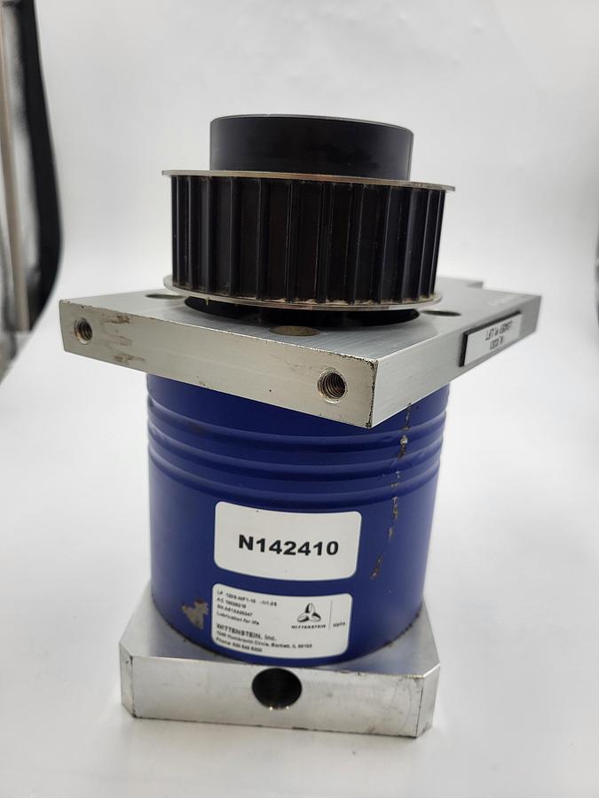Used Wittenstein Wittenstein LP 120S-MF1-10-1I1-3S inline planetary gear box low backlash high torsional stiffness / 4-1/4" dia. belt / mounting plate