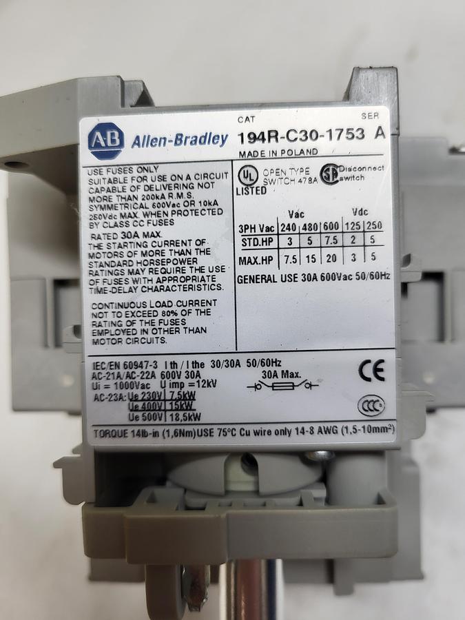 Allen-Bradley 194R-C30-1753 Ser.A