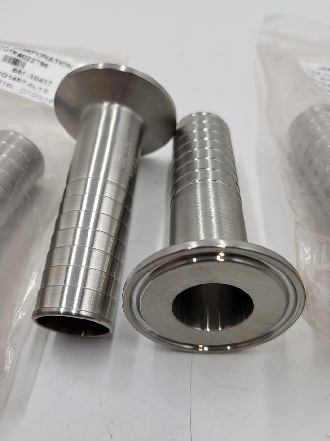 VNE T316L stainless 1" rubber hose adapter / clamp fitting 697-10417 CS172-EG14RT-6L1.0**NEW IN BAG**